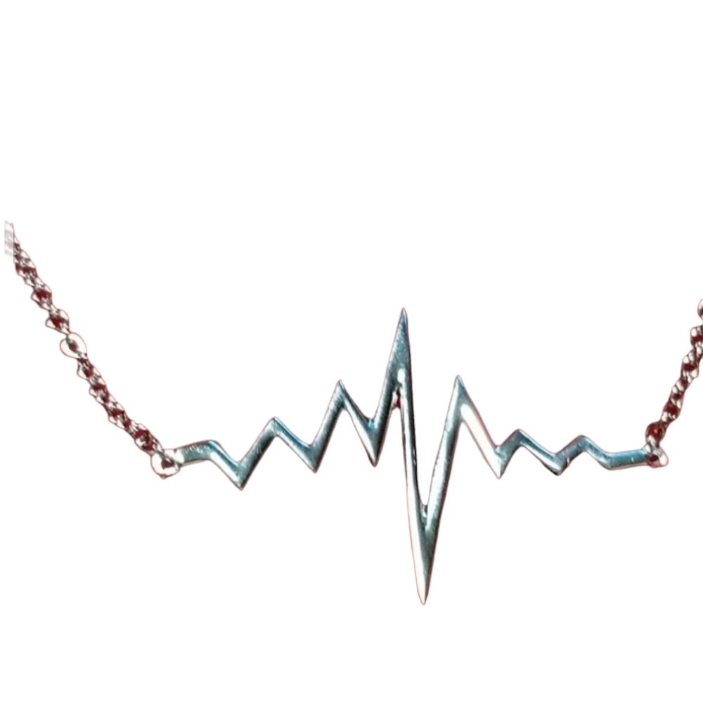 Sterling Silver EKG Rhythm Necklace
